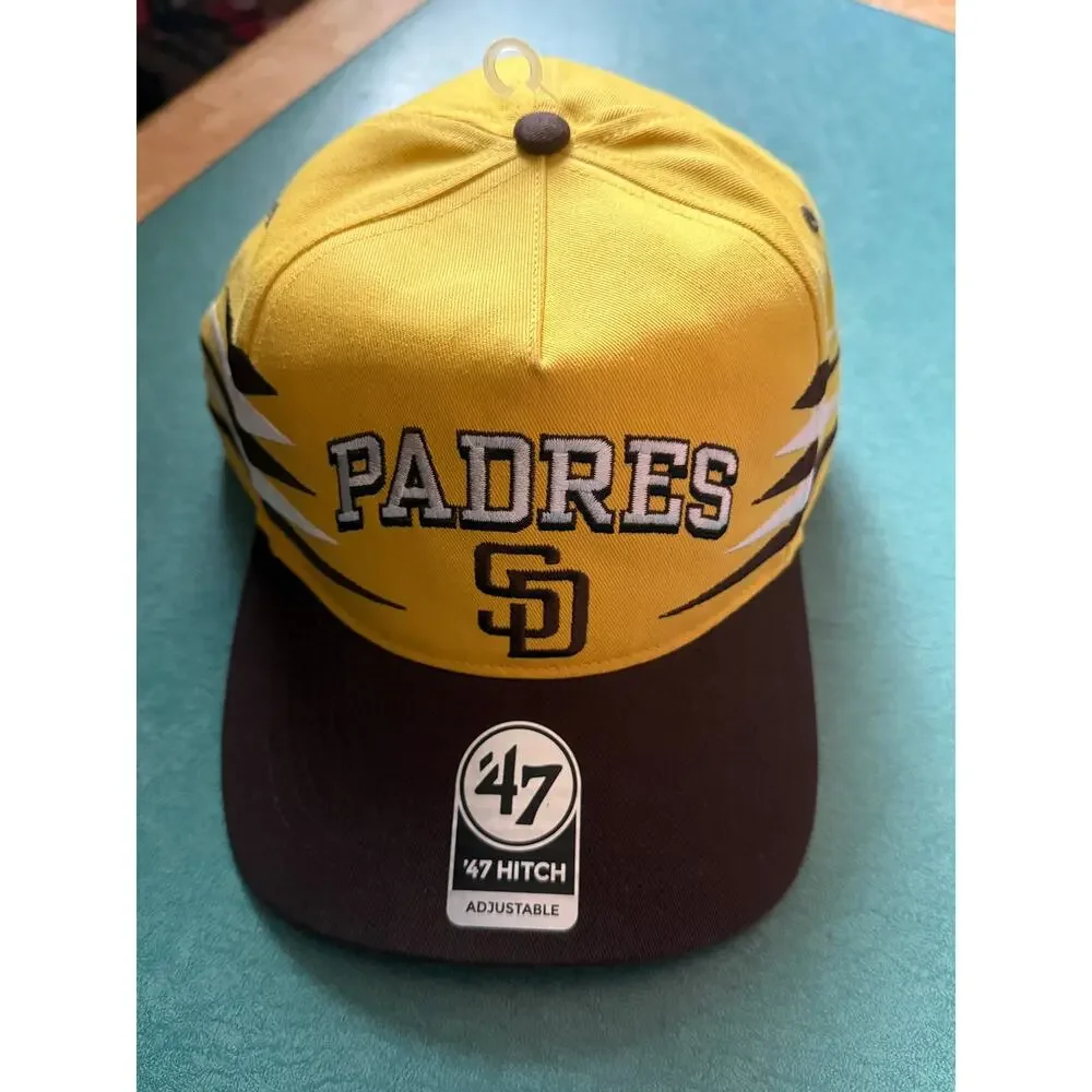 NWT San Diego Padres '47 Hitch Snapback Hat - Yellow/Brown Retro